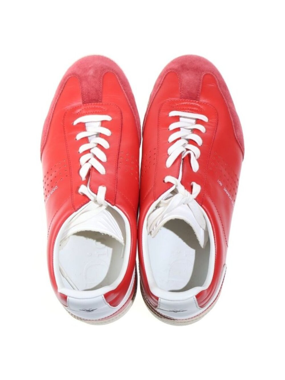 Dior German Trainer Low Cut Leather Sneakers Red - Picture 4 of 6